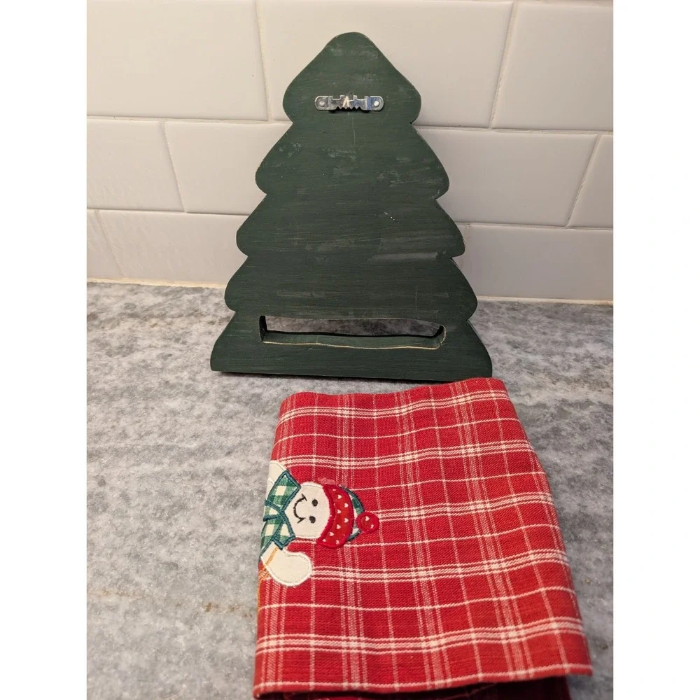 Crafty Wooden Christmas Tree Tea Towel Holder With‎ Towel